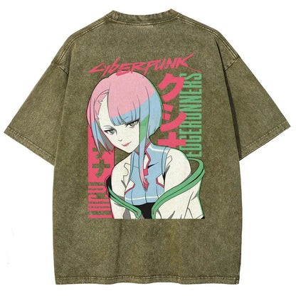 Cyberpunk Edgerunner Unisex Fit Washed T-Shirt 25 9  66