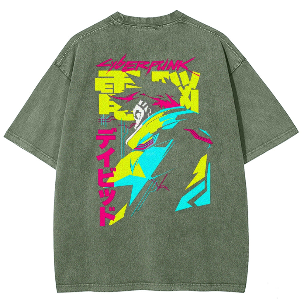 Cyberpunk Edgerunner Unisex Fit Washed T-Shirt 25 9  66 4