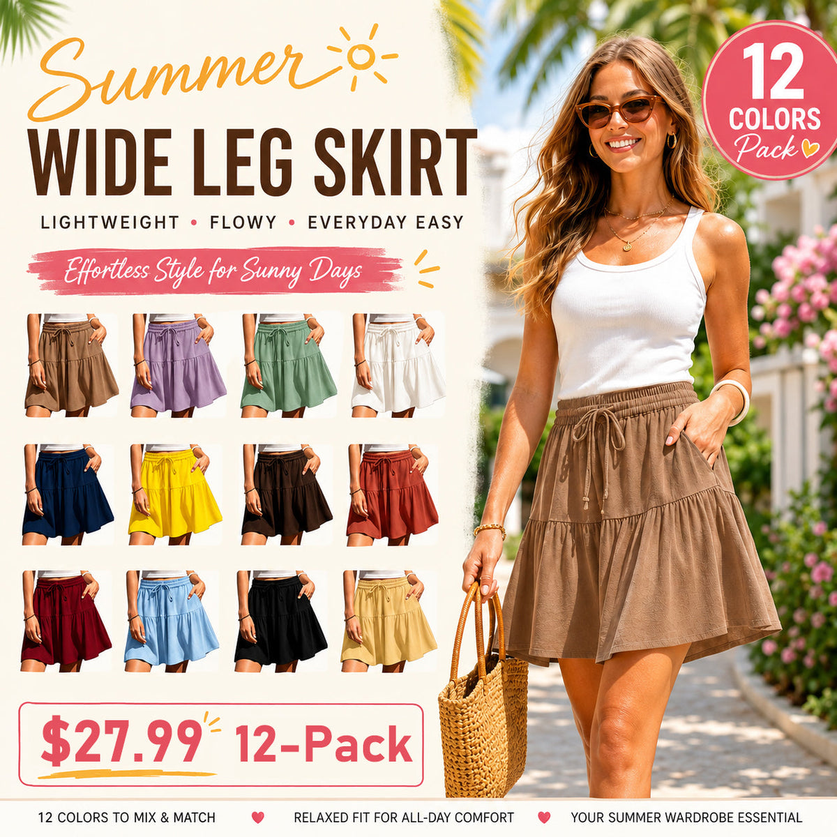 Womens Linen Blend Wide Leg Flowy Culotte Shorts Drawstring Loose Fit Summer Casual Lightweight Comfy Vacation Wear