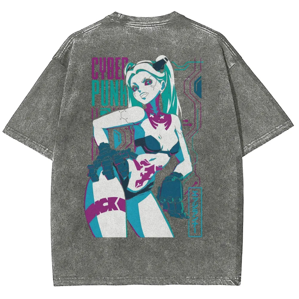 Cyberpunk Edgerunner Unisex Fit Washed T-Shirt 25 9  6622