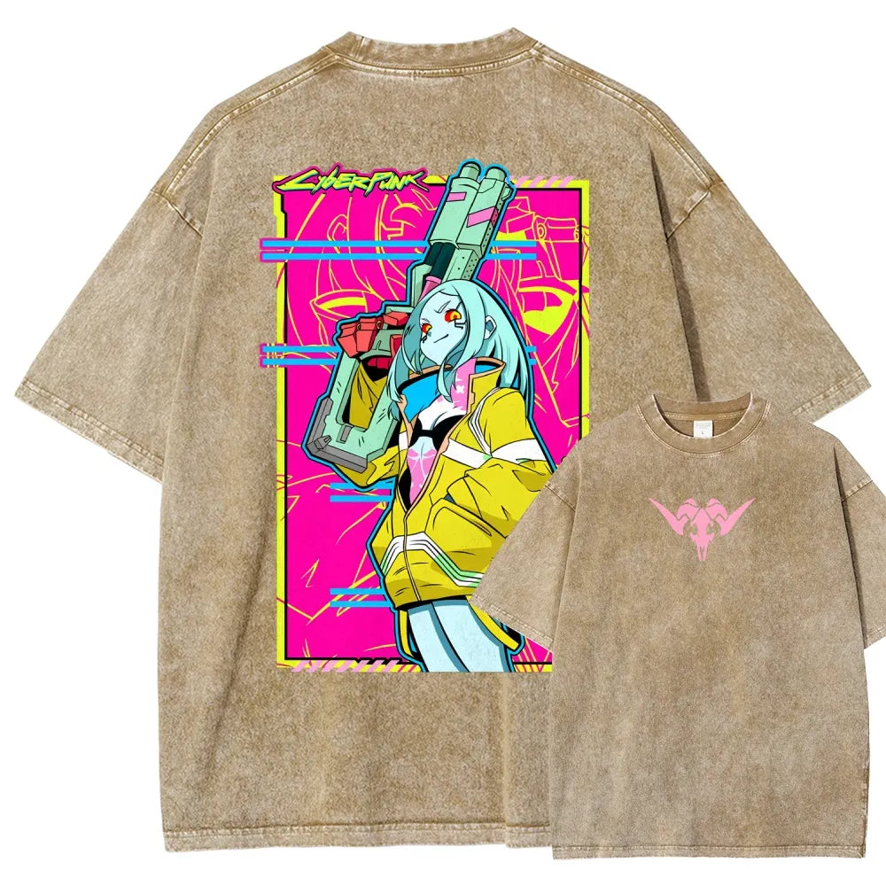 Cyberpunk Edgerunner Unisex Fit Washed T-Shirt 25 9  6595