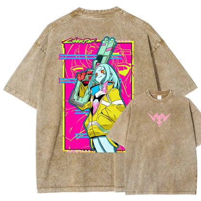 Cyberpunk Edgerunner Unisex Fit Washed T-Shirt 25 9  6595