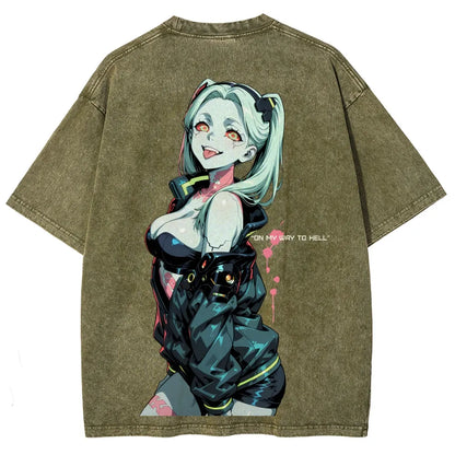 Cyberpunk Edgerunners Unisex Fit Washed T-Shirt 26 1  134