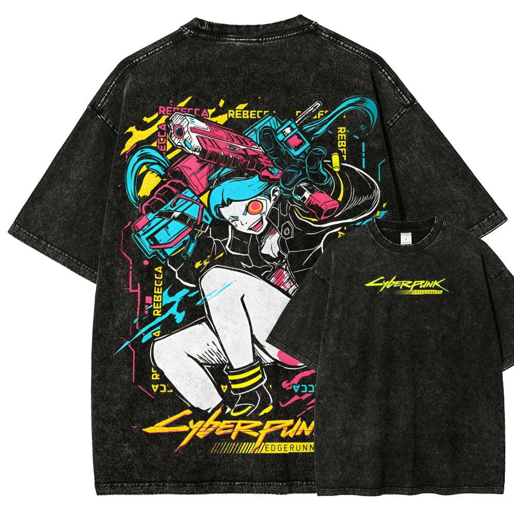 Cyberpunk Unisex Fit Washed T-Shirt 25 7  8512