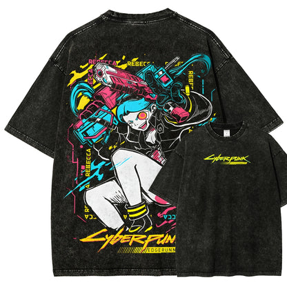 Cyberpunk Unisex Fit Washed T-Shirt 25 7  8512