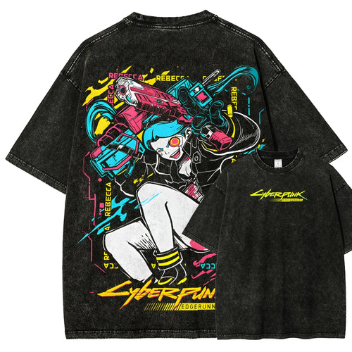 Cyberpunk Unisex Fit Washed T-Shirt 25 7  8512
