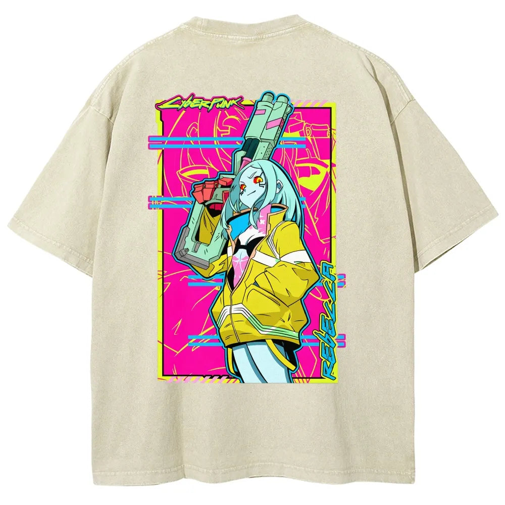 Cyberpunk Edgerunner Unisex Fit Washed T-Shirt 25 9  6595