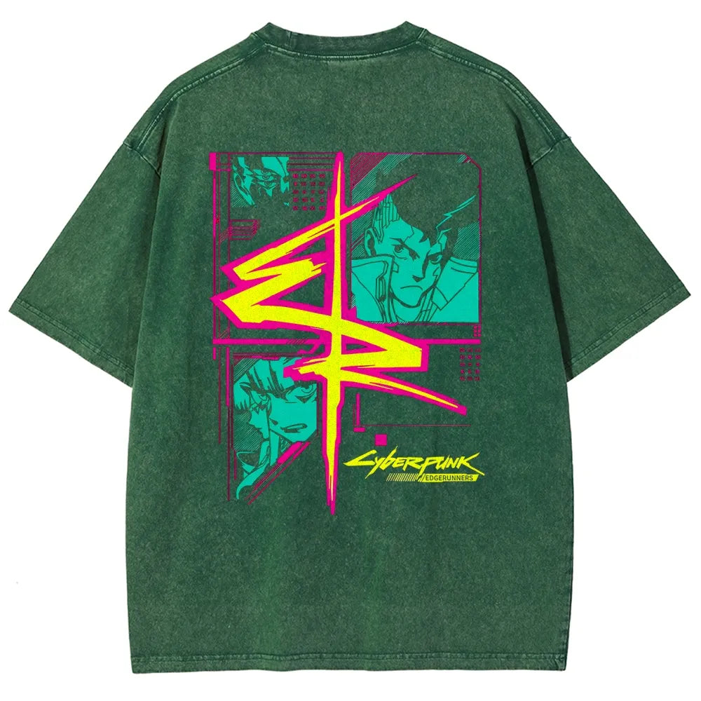 Cyberpunk Edgerunner Unisex Fit Washed T-Shirt 25 9  66 9