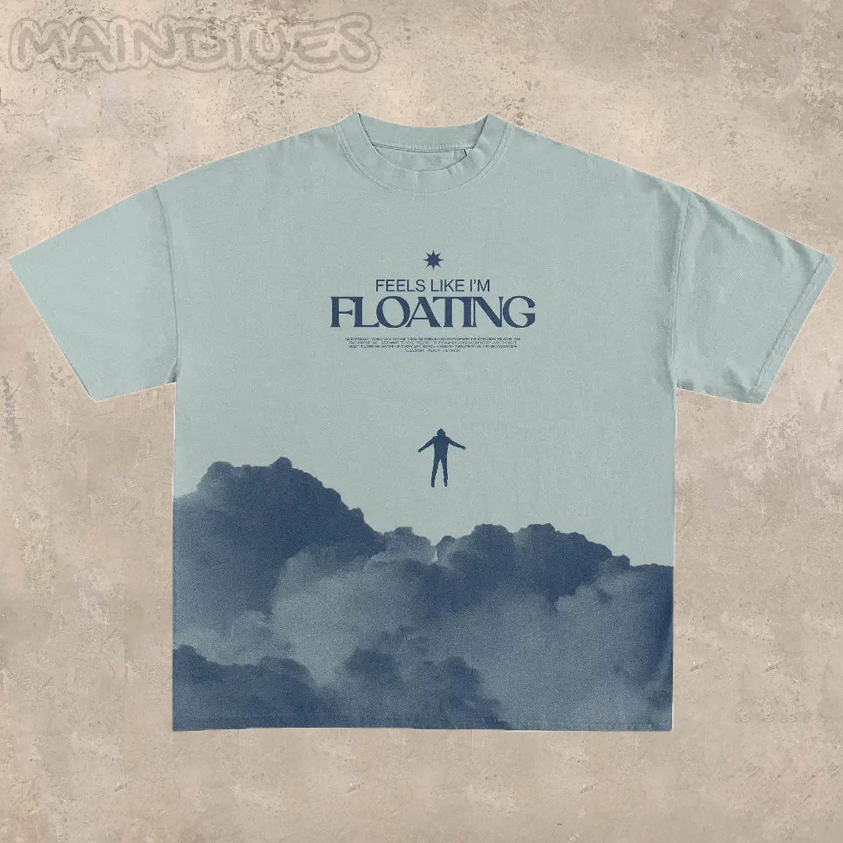 Casual Sky Print Short Sleeve Oversized T-Shirt
