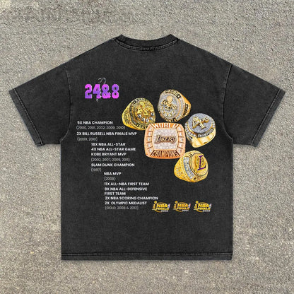 Hip-hop print trendy basketball T-shirt
