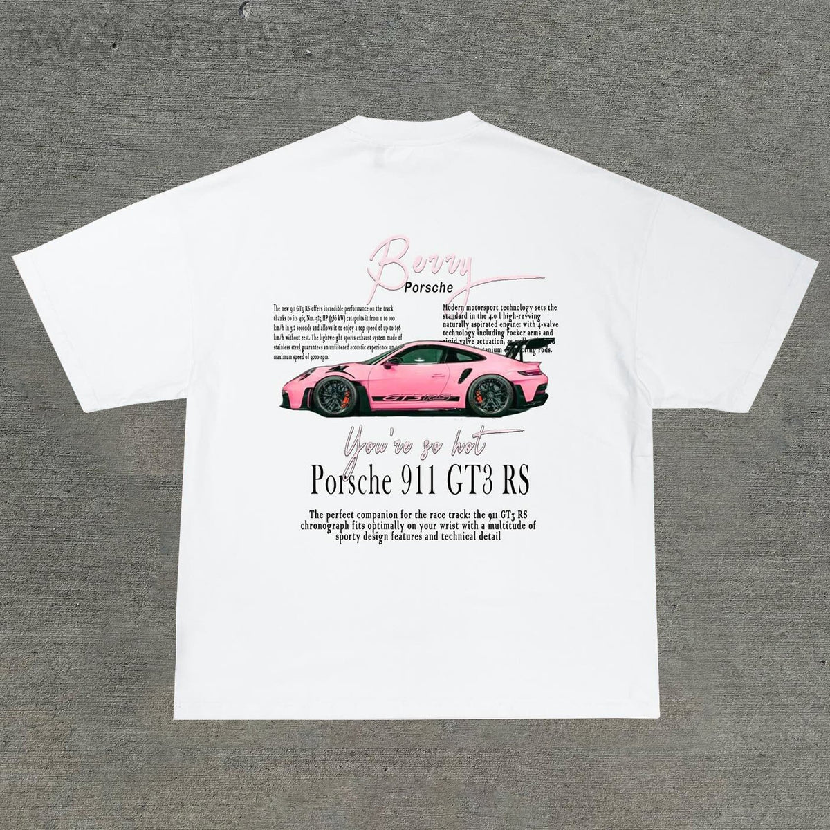 Fashionable personalized racing print T-shirt