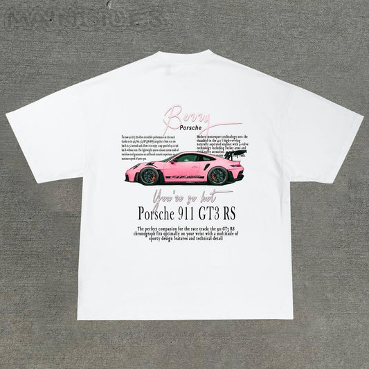 Fashionable personalized racing print T-shirt