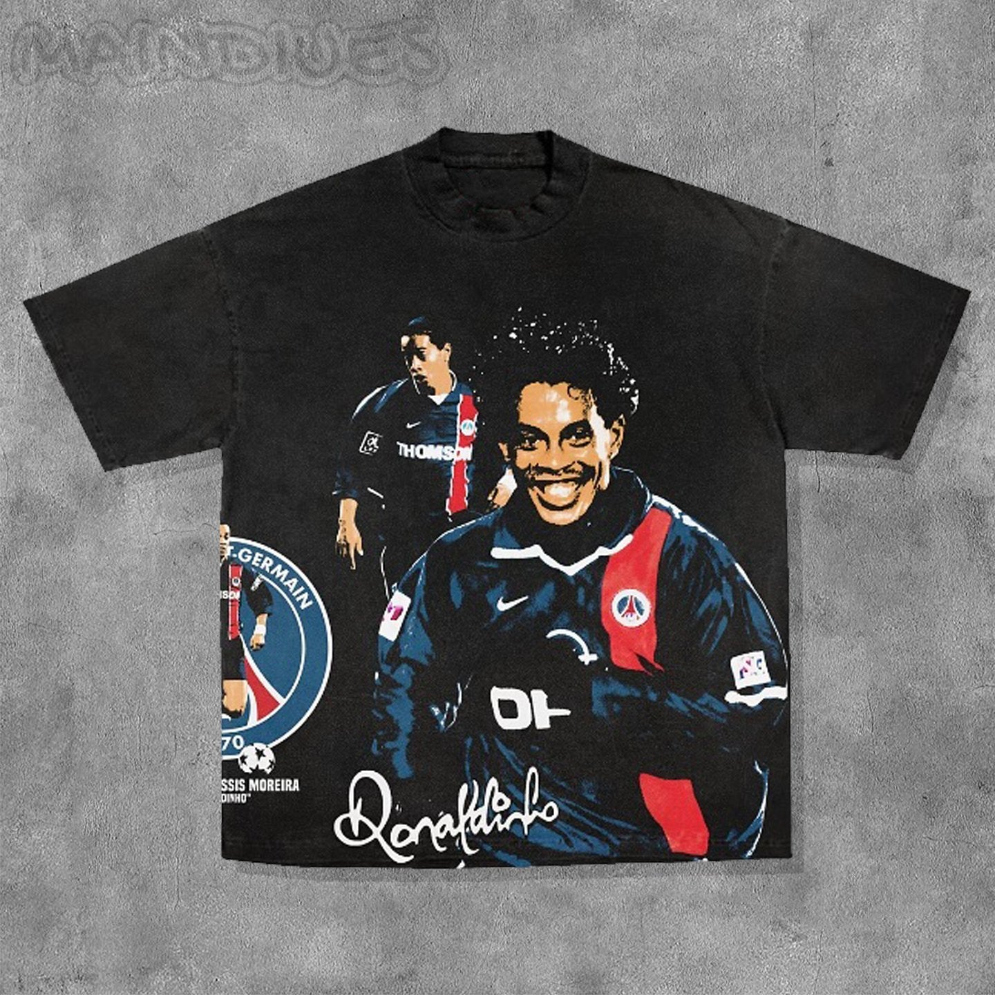 Personalized Footballer Print Short Sleeve T-Shirt
