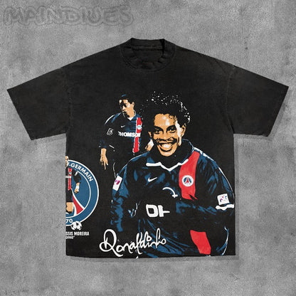 Personalized Footballer Print Short Sleeve T-Shirt