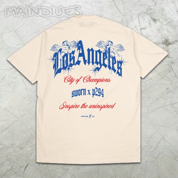 LA Slogan Graphic Print Short Sleeve T-Shirt