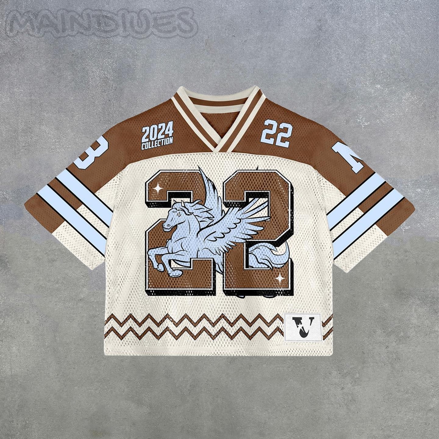 Pegasus Casual Street Retro Jersey Mesh T-Shirt