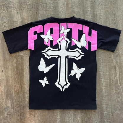 Faith Cross Print Short Sleeve T-Shirt