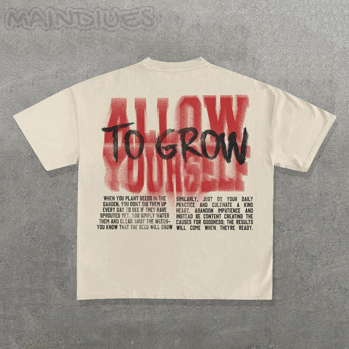 Allow To Grow Yourself Print Short Sleeve T-Shirt