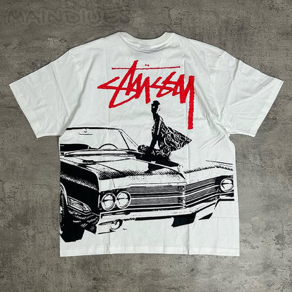 Auto Letters Print Short Sleeve T-Shirt