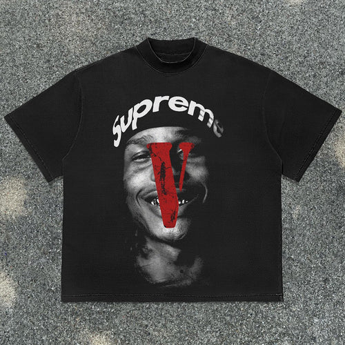 Rap Print Cotton T-Shirt