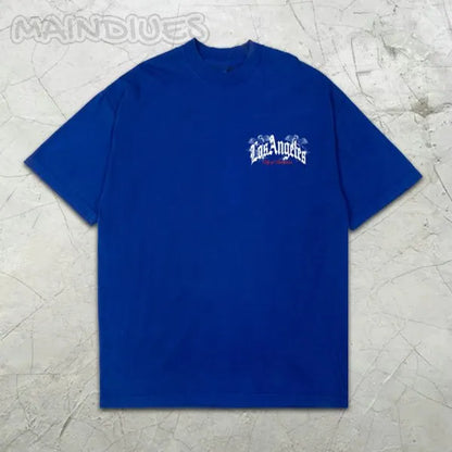 LA Slogan Graphic Print Short Sleeve T-Shirt