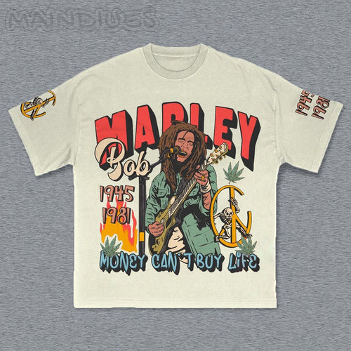 Hippie Punk Print Short Sleeve T-Shirt