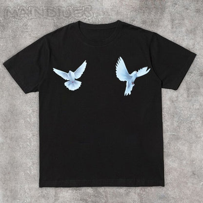 Dove Peace Print Casual Street T-Shirt