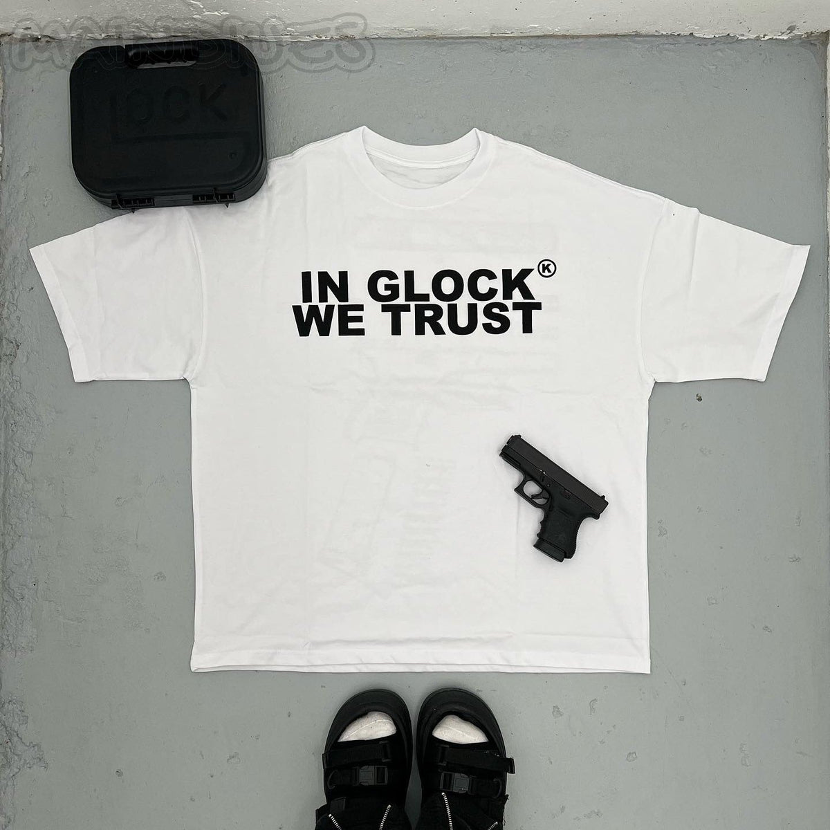 In Glock We Trust printed T-shirt