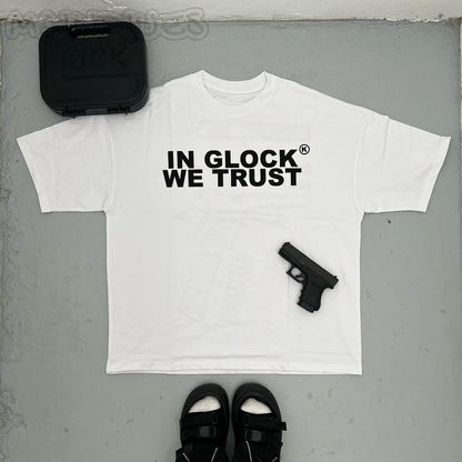 In Glock We Trust printed T-shirt