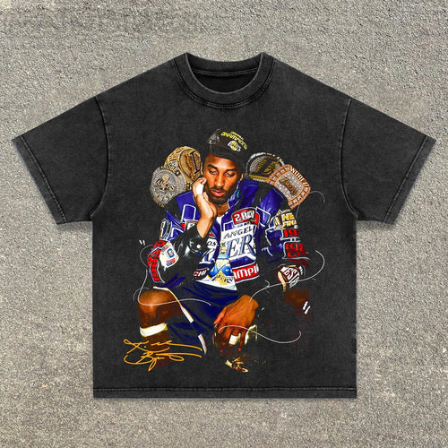 Hip-hop print trendy basketball T-shirt