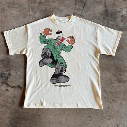 Retro Personalized Print Oversized T-shirt